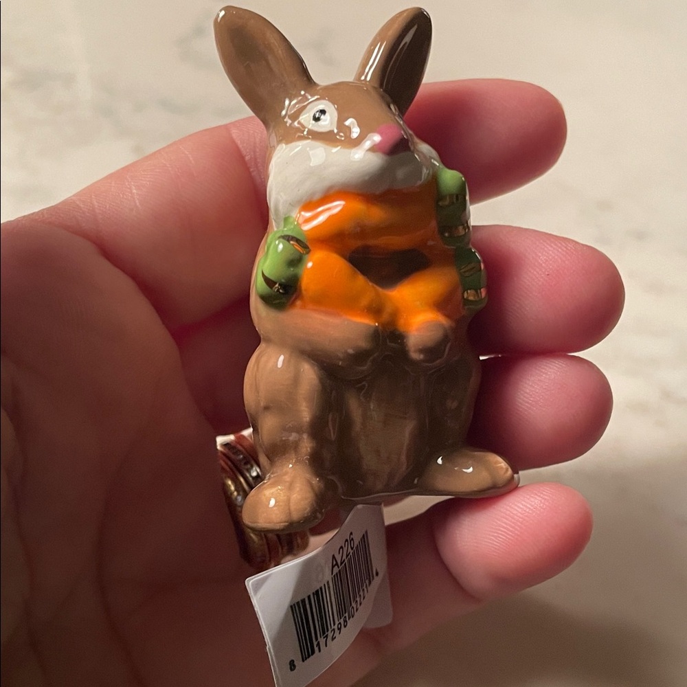 Ceramic Brown Funny Bunny Figurine Nora Fleming